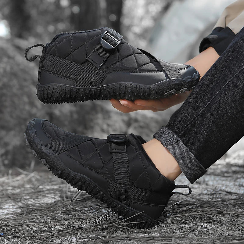 Bottes chaudes pour homme en cuir suédé – style britannique