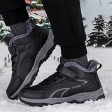 Bottines d’Hiver Hautes avec Doublure Coton Velours et Semelle Antidérapante pour Femmes et Hommes