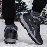 Bottines d’Hiver Hautes avec Doublure Coton Velours et Semelle Antidérapante pour Femmes et Hommes