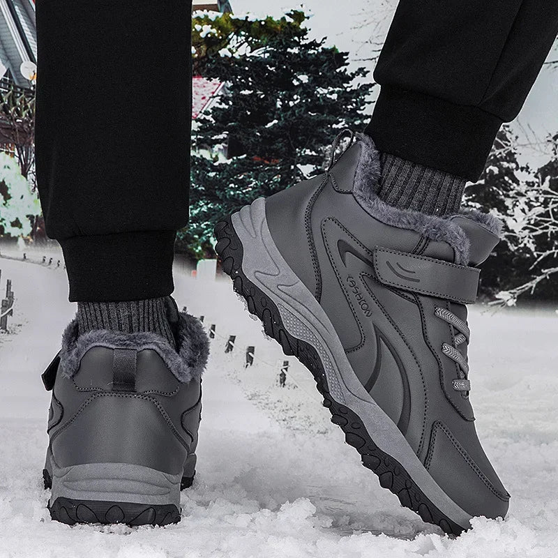 Bottines d’Hiver Hautes avec Doublure Coton Velours et Semelle Antidérapante pour Femmes et Hommes