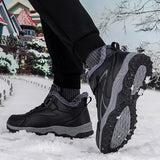 Bottines d’Hiver Hautes avec Doublure Coton Velours et Semelle Antidérapante pour Femmes et Hommes