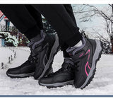 Bottines d’Hiver Hautes avec Doublure Coton Velours et Semelle Antidérapante pour Femmes et Hommes