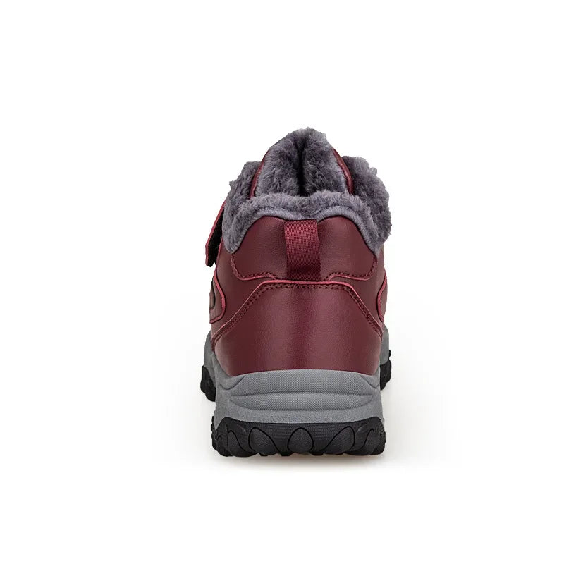 Bottines d’Hiver Hautes avec Doublure Coton Velours et Semelle Antidérapante pour Femmes et Hommes