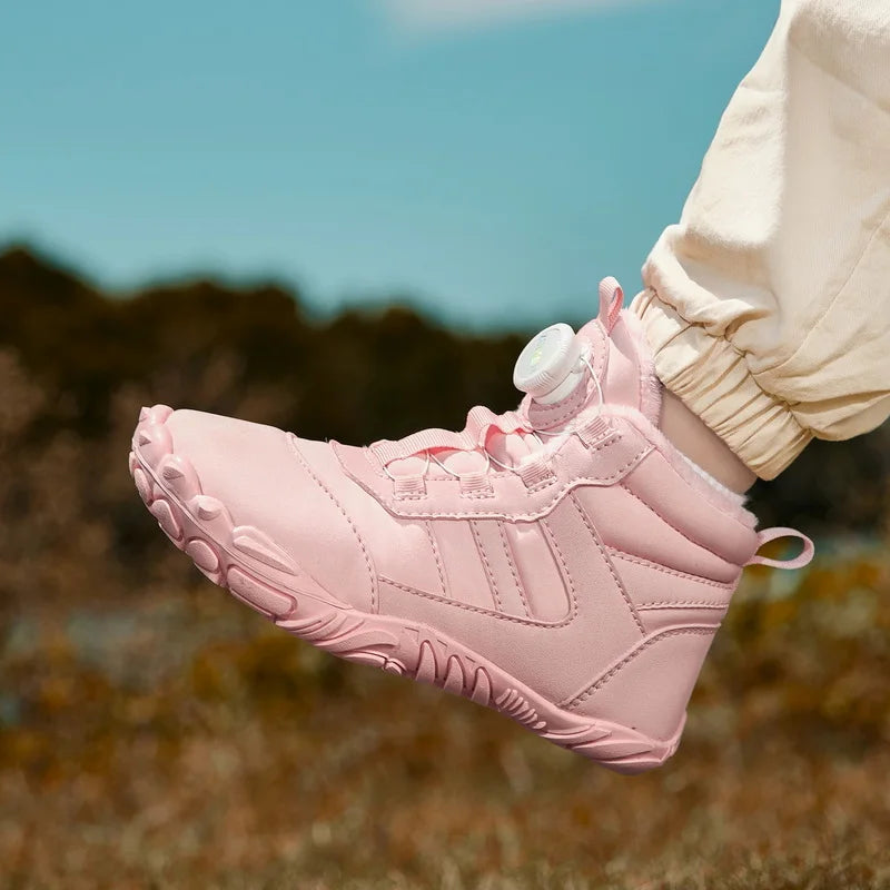 Bottines d’Hiver Unisexes Fourrées et Imperméables avec Fermeture Rotative