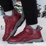 Bottines d’Hiver Hautes avec Doublure Coton Velours et Semelle Antidérapante pour Femmes et Hommes