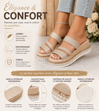Sandales Femme à Bout Ouvert et Talon Compensé – Élégance & Confort