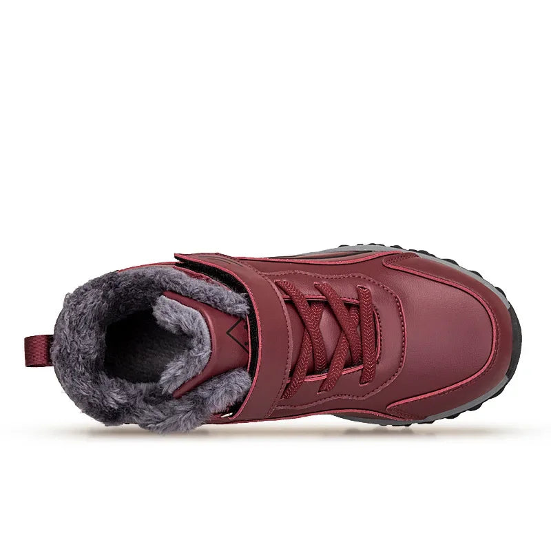 Bottines d’Hiver Hautes avec Doublure Coton Velours et Semelle Antidérapante pour Femmes et Hommes