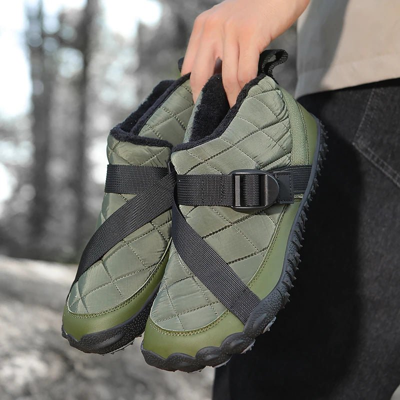 Bottes chaudes pour homme en cuir suédé – style britannique