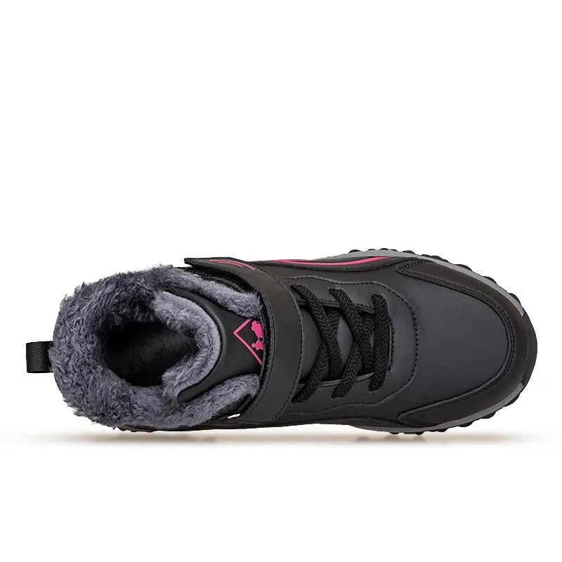 Bottines d’Hiver Hautes avec Doublure Coton Velours et Semelle Antidérapante pour Femmes et Hommes