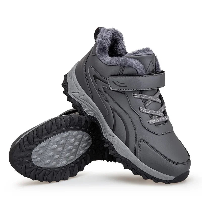 Bottines d’Hiver Hautes avec Doublure Coton Velours et Semelle Antidérapante pour Femmes et Hommes