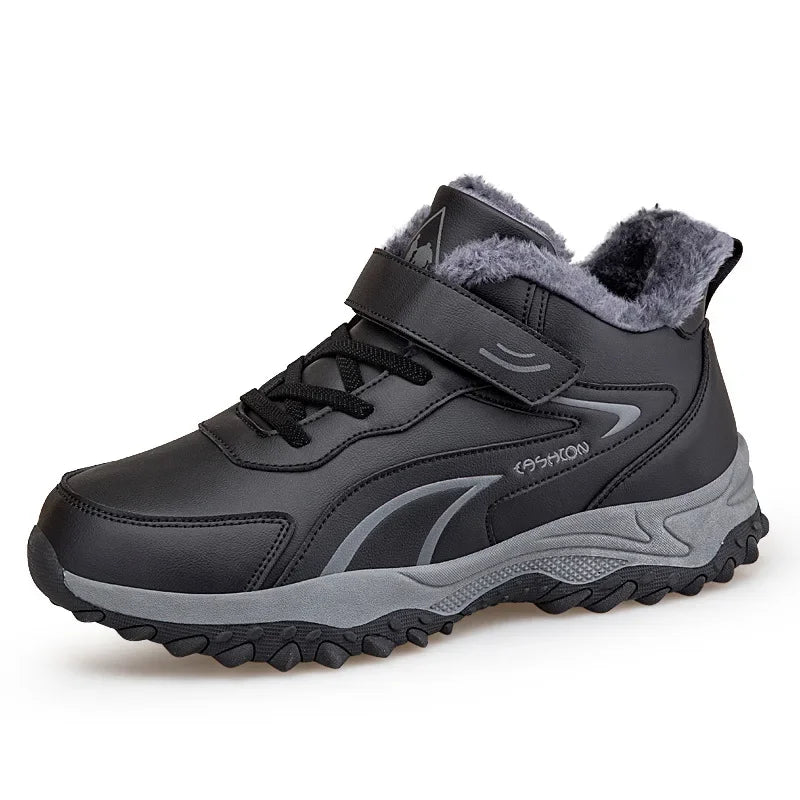 Bottines d’Hiver Hautes avec Doublure Coton Velours et Semelle Antidérapante pour Femmes et Hommes