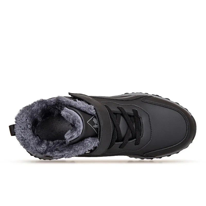 Bottines d’Hiver Hautes avec Doublure Coton Velours et Semelle Antidérapante pour Femmes et Hommes