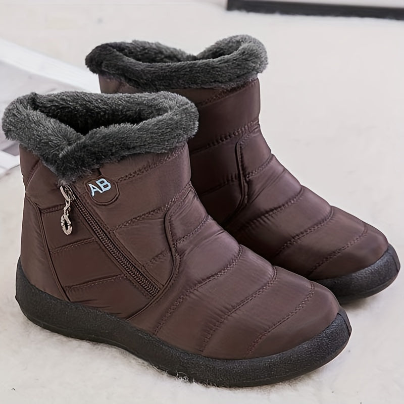 bottines d'hiver avec doublure en fausse fourrure