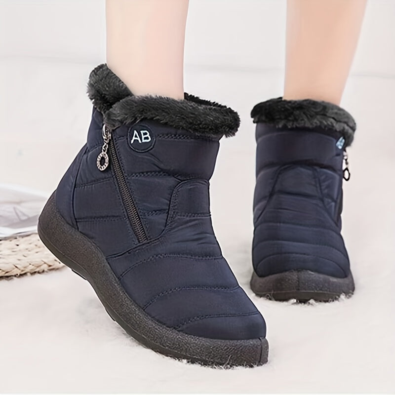 bottines d'hiver avec doublure en fausse fourrure