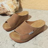 Sandales d'été à talon compensé, semelle épaisse, style romain