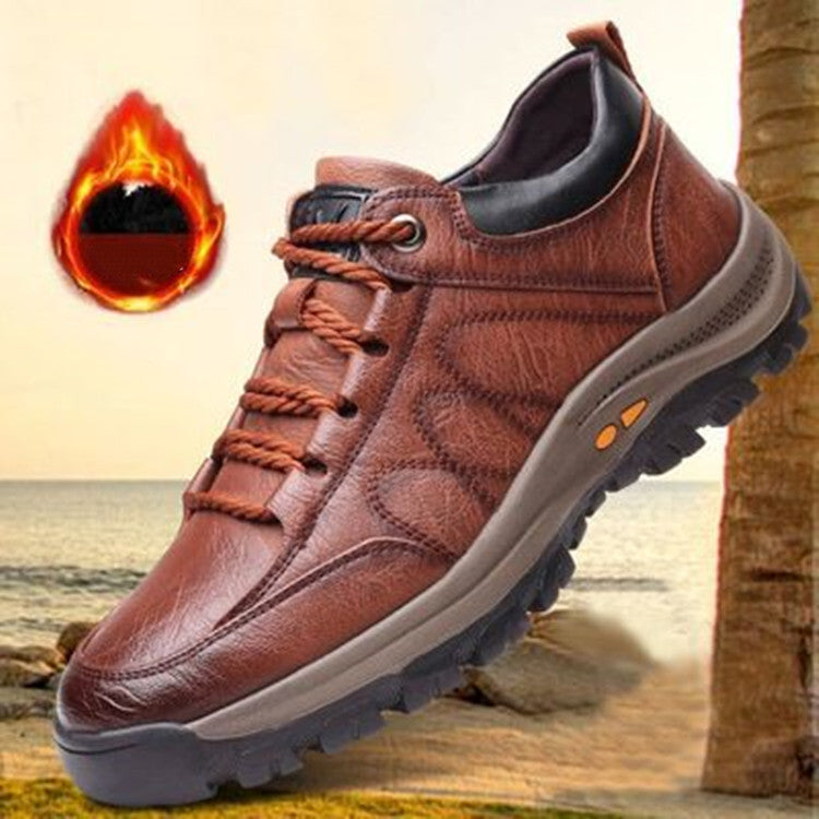 Chaussures de ville en coton à bout rond pour hommes