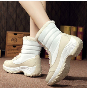 Bottes d'hiver à semelle épaisse imperméables pour femmes