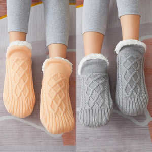 Chaussons-Chaussettes Thermiques Antidérapants Doublés