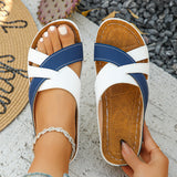 Sandales à talon compensé pour femme à motif uni