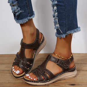 Sandales compensées vintage pour femmes