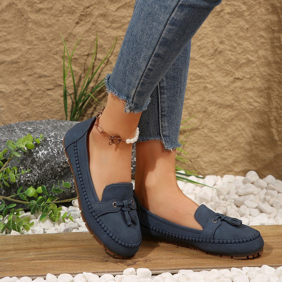 Mocassins à bout rond pour femme, antidérapants, souples et confortables