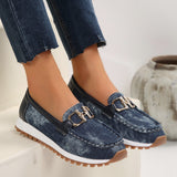 Chaussures décontractées à semelle épaisse et boucle métallique