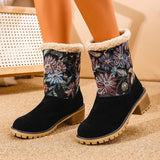 Bottes de neige d’hiver brodées pour femme