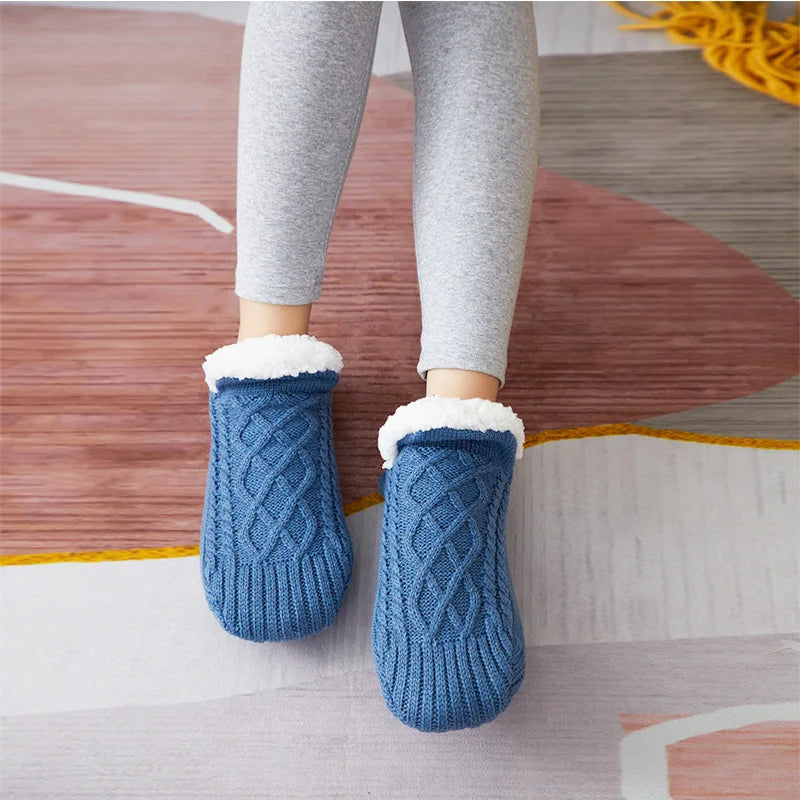 Chaussons-Chaussettes Thermiques Antidérapants Doublés