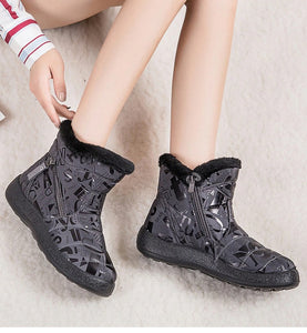 Bottines chaudes en peluche multicouleur pour femmes