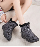 Bottines chaudes en peluche multicouleur pour femmes