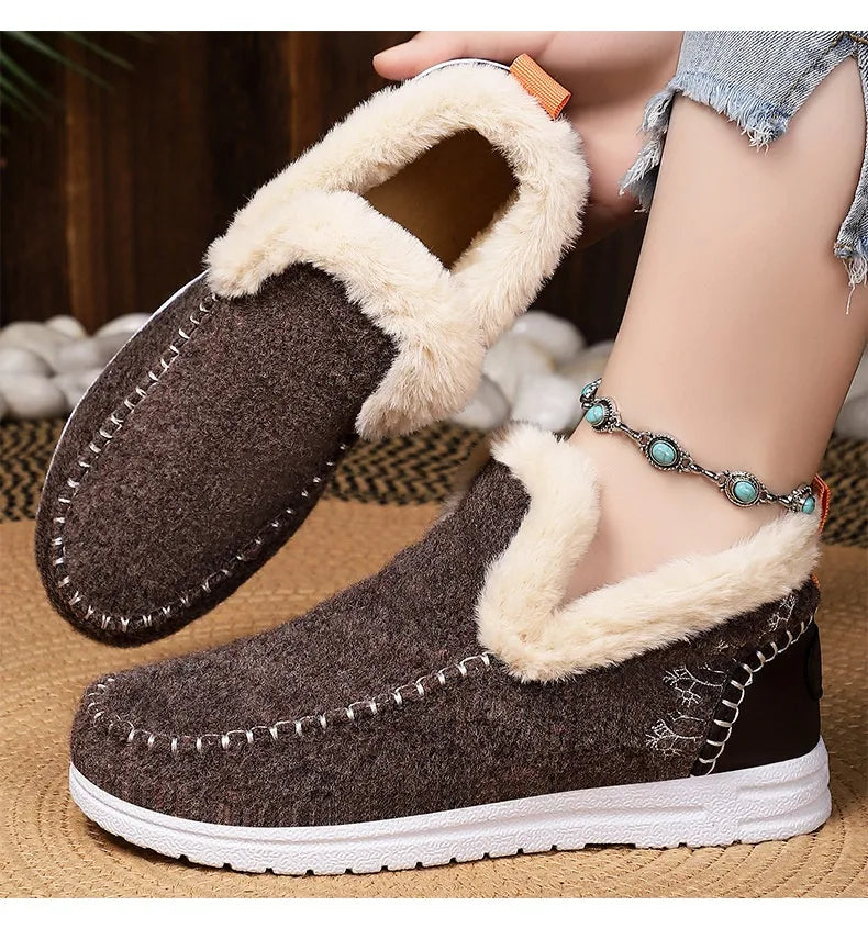 bottines d’hiver douillettes avec doublure en peluche