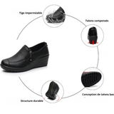 Chaussures à talons compensés en cuir pour femmes
