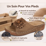 Sandales à talons compensés fleuries - Mode estivale - Plage - Vacances