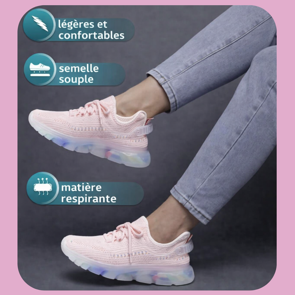 Baskets de course respirantes en maille tissée, style décontracté