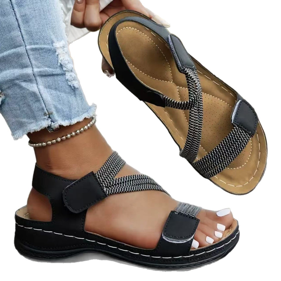 Sandales de sport légères pour femmes : confortables et élastiques avec velcro