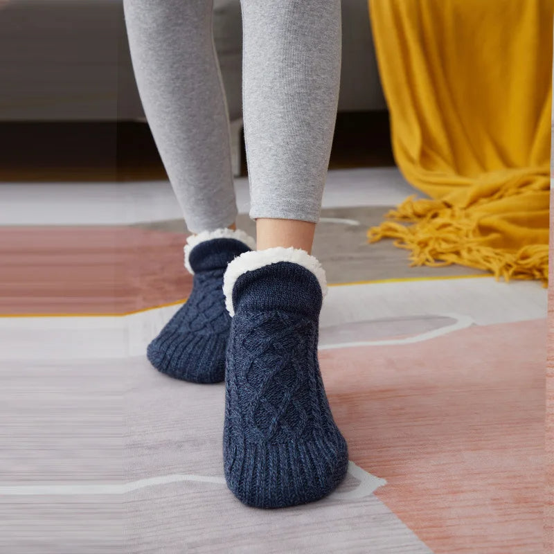 Chaussons-Chaussettes Thermiques Antidérapants Doublés