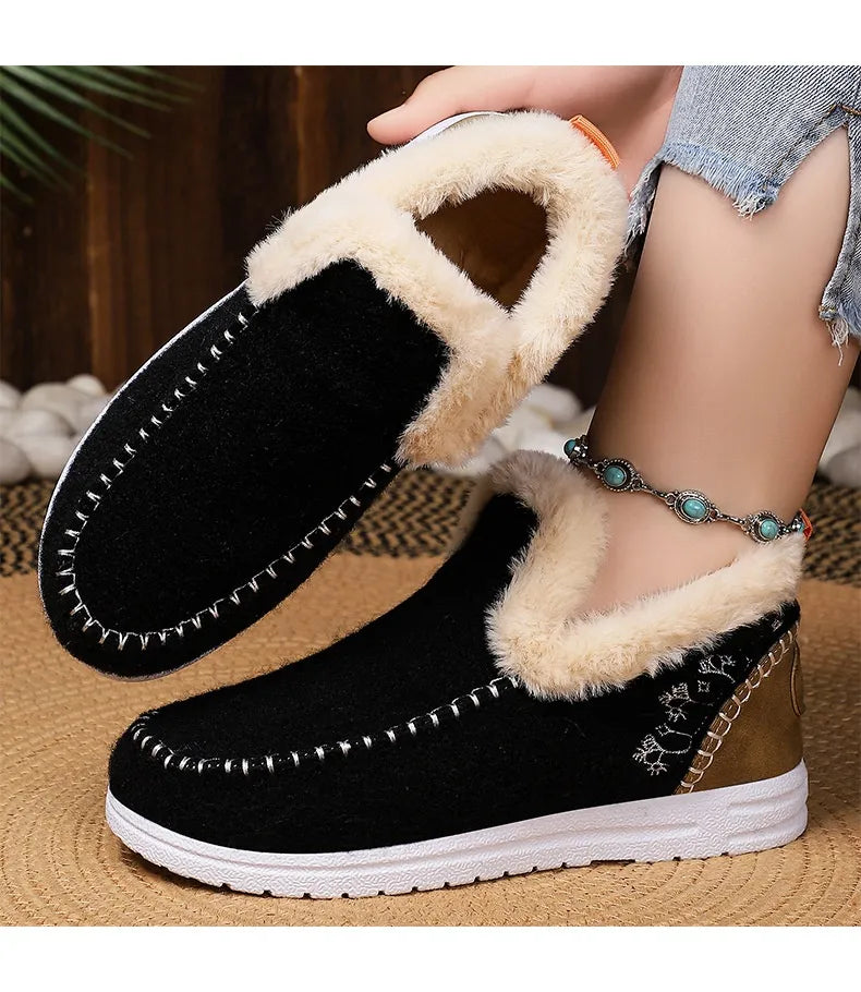 bottines d’hiver douillettes avec doublure en peluche