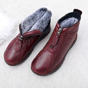 Bottines à glissière en cuir pour femmes