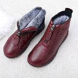 Bottines à glissière en cuir pour femmes