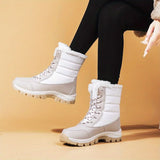 Bottes d'hiver à semelle épaisse imperméables pour femmes