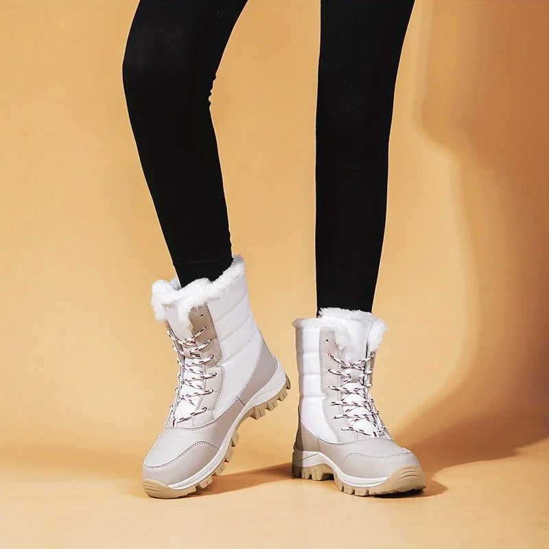 Bottes d'hiver à semelle épaisse imperméables pour femmes