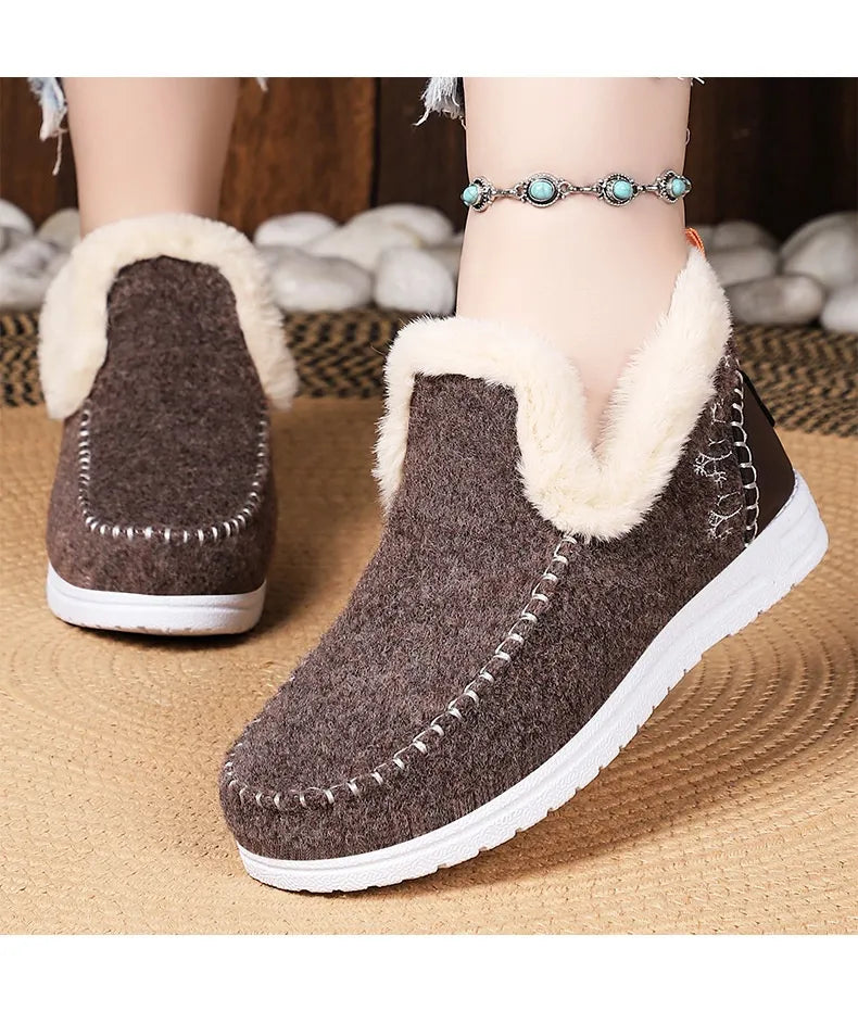 bottines d’hiver douillettes avec doublure en peluche