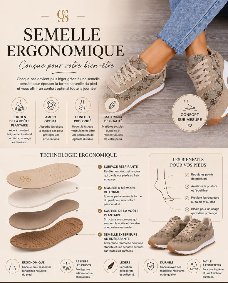 Sneakers Chic à Motif Monogramme