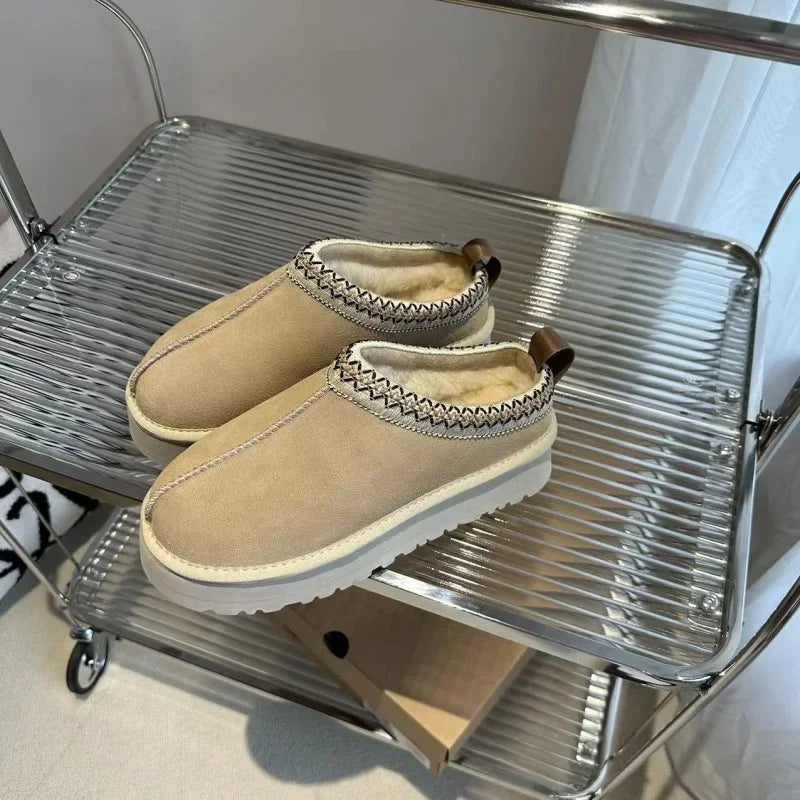 nouvelles pantoufles en laine pour femmes