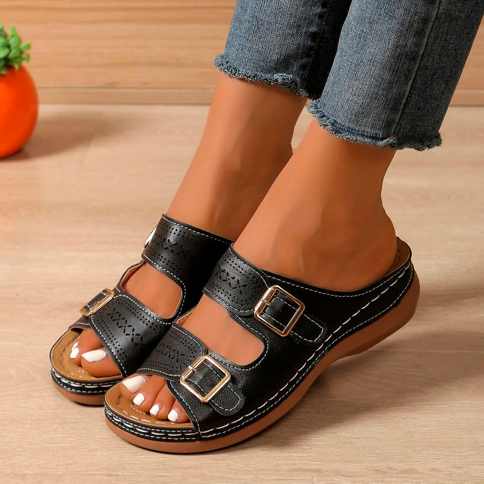 Sandales Femme Confort à Boucles