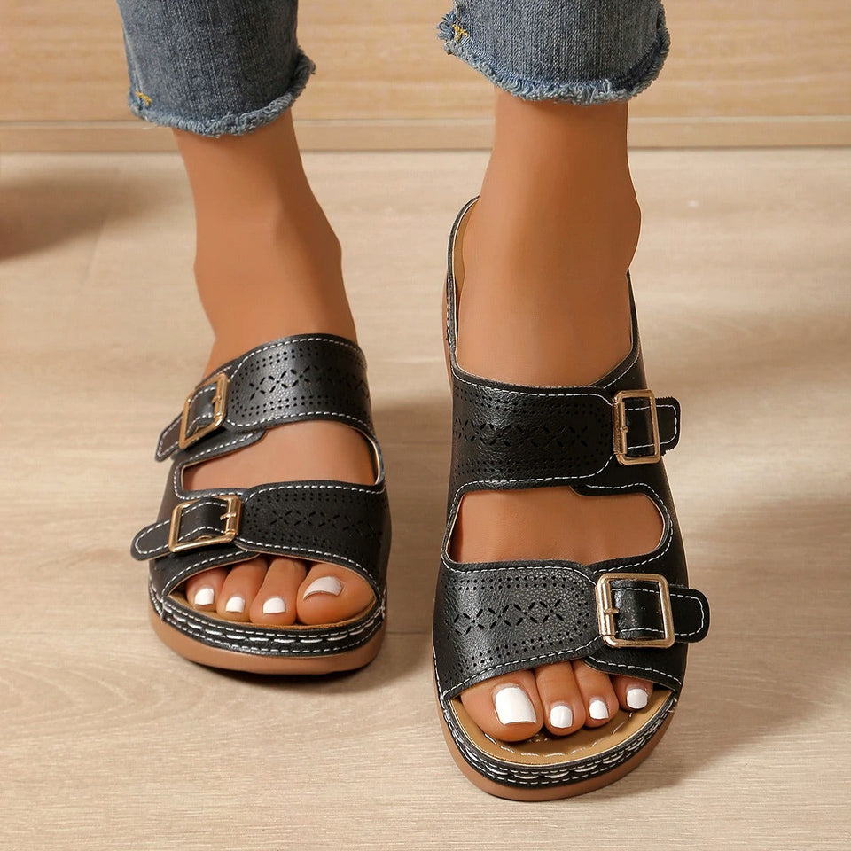 Sandales Femme Confort à Boucles