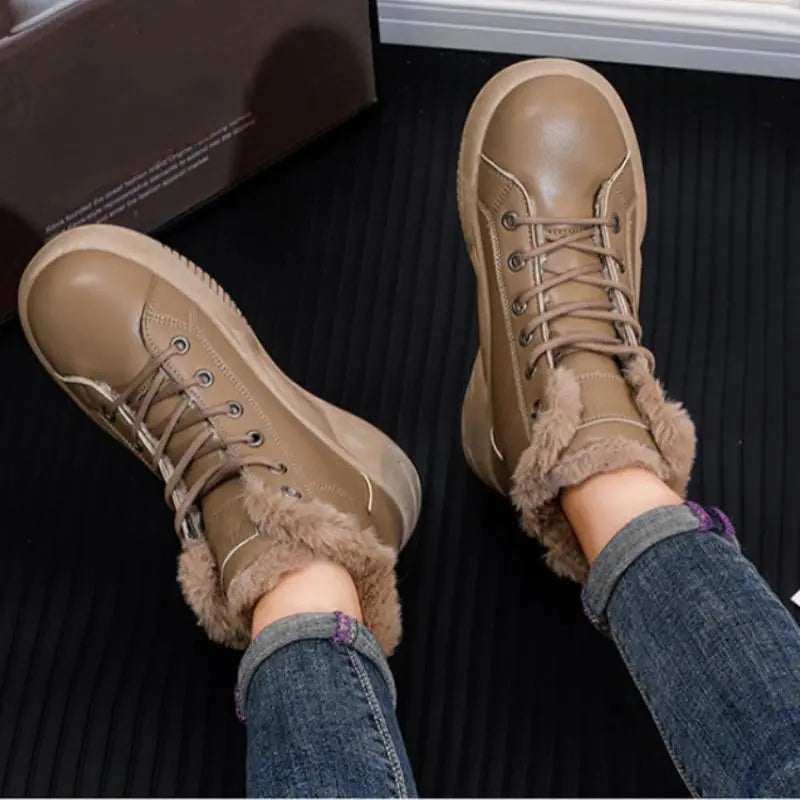 Bottines en cuir à semelle épaisse